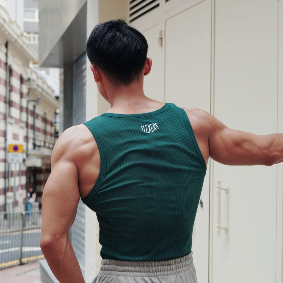 FLEXER8™︎ x WNBF Macau OOTD Male Tank Top (Dark Green)