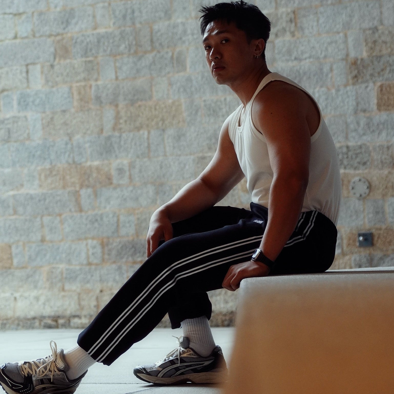 FLEXER8™︎ Striped sport pants(Convertible hem style)