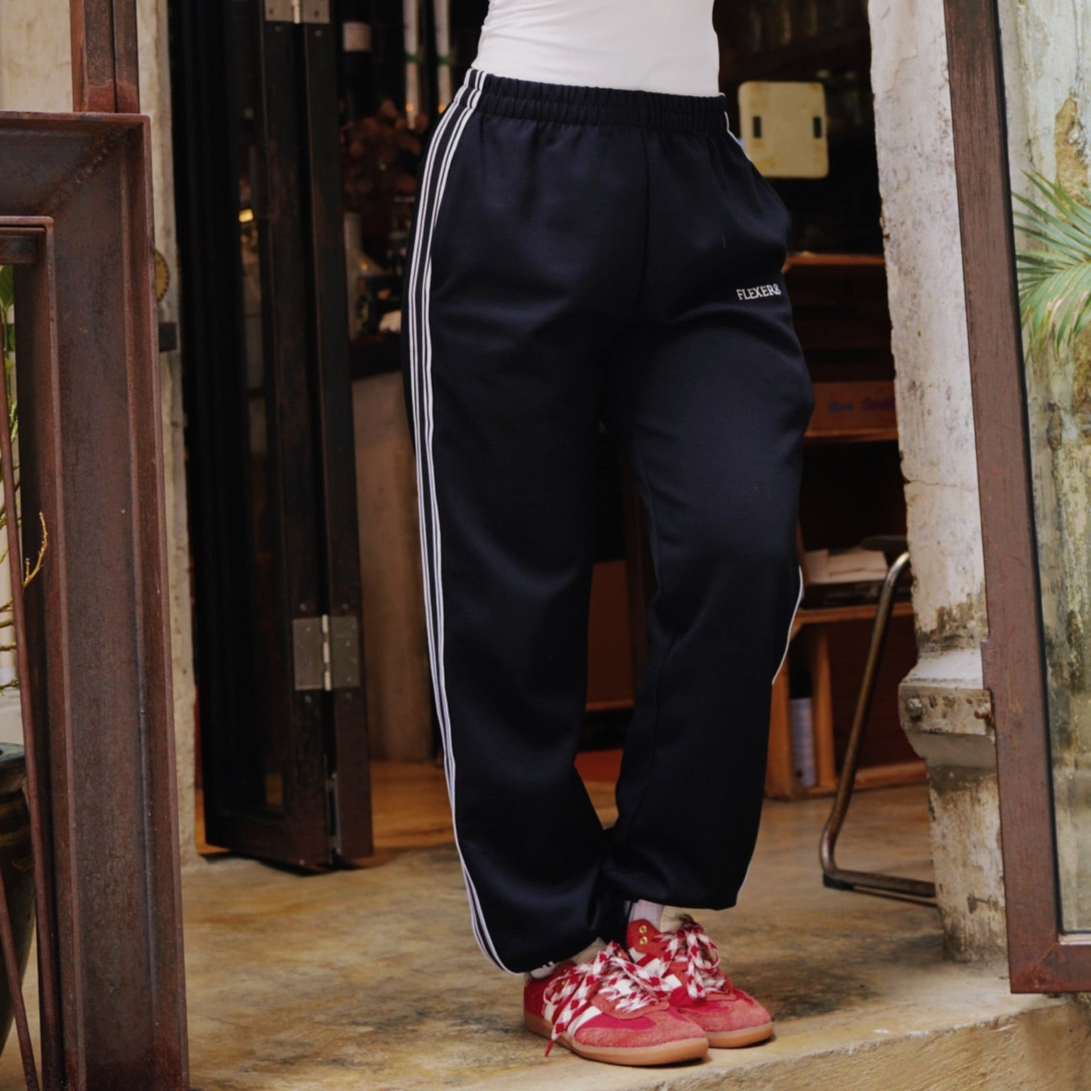 FLEXER8™︎ Striped sport pants(Convertible hem style)